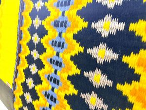 Manaal Enterprises <b>Yellow</b> Geometric Pattern Western Saddle Pad Wool Shell Fleece Lined Polyester Filling Riding Equipment - Product Image 3