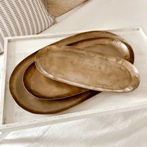 Elegant Handmade Brass Serving <b>Tray</b> Large Metal <b>Tray</b> For Serving Drinks Tea Coffee <b>Snacks</b> In Restaurants Hotels And Homes - Product Image 2