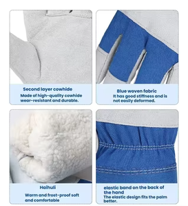 Guantes de Trabajo de Invierno de Cuero Vacuno de Primera Calidad con Logotipo Personalizado al por Mayor, 2 cm de Grosor, Resistentes a la Abrasión - Product Image 2