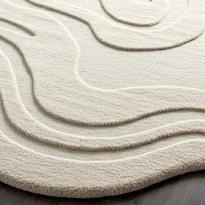 Modern Abstract Area Rug Irregular Shape Plush Soft wool handtufted Carpet for Living Room Bedroom Home Decor Non Slip <b>Floor</b> Rug - Product Image 2