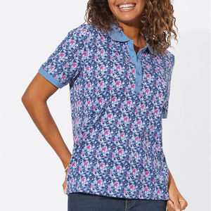 Camisetas Polo Casuales de Verano para Mujer, Transpirables, de Secado Rápido y Estampadas por Sublimación, Hechas con Materiales al por Mayor - Product Image 1