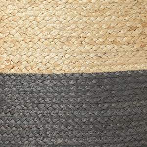 Meilleur prix Pouf rond en jute, tabouret de sol, pouf artisanal indien pour salon et hôtel, console avec incrustations en os - Product Image 3