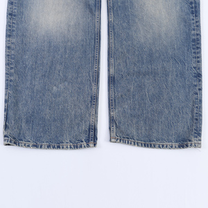 Jeans de Mezclilla de Pierna Ancha para Hombre, Lavado Oscuro, Corte Holgado, Cintura Media, Estilo Casual Urbano, Verano/Invierno, Tejido de Algodón - Product Image 3