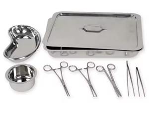 Instruments chirurgicaux professionnels et de qualité supérieure : Ciseaux, pinces, kit de pansement, pièces allemandes en acier inoxydable avec boîte de rangement - Product Image 2