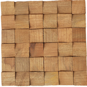 Décoration murale WA-012, plaque en mosaïque 3D ronde en bois brun, style moderne du milieu du siècle, artisanat indien pour la décoration intérieure - Product Image 1