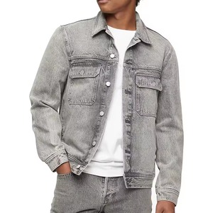 High Quality Customizable Logo Single Breasted Autumn <b>Long</b> 100% Cotton Breathable Casual <b>Men</b> Fleece Dot Pattern Varsity <b>Jacket</b> - Product Image 4