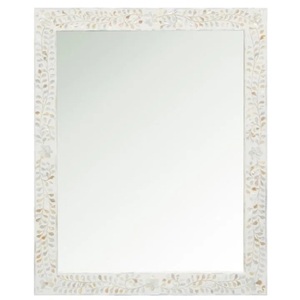 Decorative Wooden Wall <b>Mirror</b> Vintage Leaf Detailing Chic Reflective Accent for Contemporary Spaces - Product Image 3