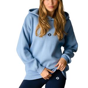 Wholesale Custom Plain Oversized <b>Hoodies</b> Women Heavyweight Cotton Pullover Sweatshirt OEM Private Label Streetwear Casual USA - Product Image 1