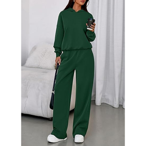 Conjunto de Sudadera con Capucha y Pantalones Deportivos de Algodón Premium para Mujer, Estilo Deportivo Informal y Acogedor - Product Image 5