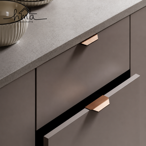 Rose <b>Gold</b> Edge <b>Pull</b> Handle Solid Brass Cabinet <b>Drawer</b> Handle Wardrobe Kitchen Cupboard Concealed Modern Furniture <b>Pull</b> - Product Image 1