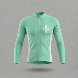 เสื้อจักรยานผู้ชายแบบเรียบ 100% โพลีเอสเตอร์ คุณภาพพรีเมียม รับสกรีนโลโก้ ซิปยาวเต็มตัว สำหรับผู้ชาย โดย RIVIAN ATLANTIC - Product Image 1