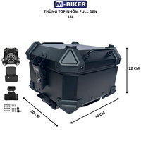 Boîte de rangement arrière pour moto de haute qualité, 20L, en aluminium en forme de M, avec couvercles d'angle ignifuges en ABS, éclairage LED, étanche