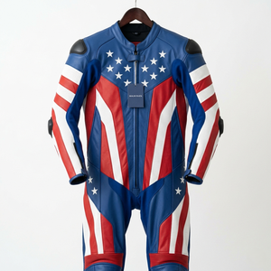 Traje de Motocicleta de Cuero Hecho a Mano y a Medida, Piel de Vacuno Genuina, Fabricación OEM - Product Image 1