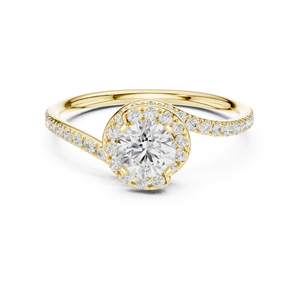 แหวนเพชรทรงกลมทองคำขาว 14K สำหรับผู้หญิง |   ชุดทำงาน |   เพชรที่เพิ่งเพาะเลี้ยง - Product Image 3