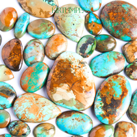 Pierres précieuses cabochons ovales en turquoise Royston naturelle de haute qualité pour la fabrication de bagues, pendentifs, boucles d'oreilles et bijoux, pierres précieuses en vrac de tiers
