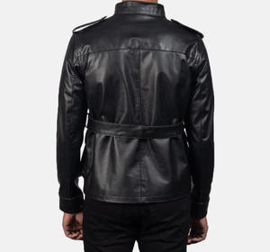 Veste en cuir de haute qualité pour homme, taille plus, style streetwear d'hiver, col montant, broderie personnalisée, impression personnalisée - Product Image 3