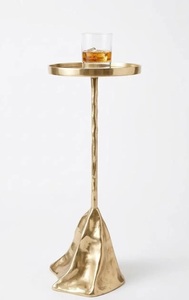 Luxury Sculptural Accent Table Artistic Flow Base Slim Stem Design Elevated Round Top Statement Piece for Contemporary Interiors - Product Image 2