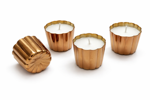 Custom Size Metal Votive <b>Candle</b> <b>Holder</b> Shiny Scalloped Wax Jar Indoor Home Party Decor - Product Image 2