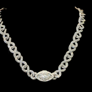 Collier tendance en argent avec pendentif brillant en moissanite pour femme, idéal pour les mariages, les fiançailles, les fêtes et le bureau - Product Image 1