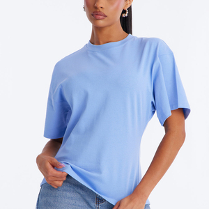 Women Wholesale Short Sleeve Shirt Women Cotton Long Tail With <b>Back</b> Zip Round Neck <b>T</b>-Shirts Women Zipper <b>T</b> Shirts - Product Image 1