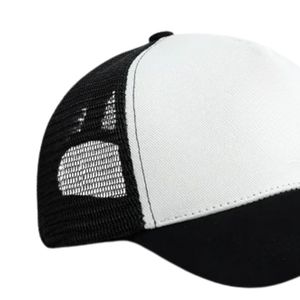 Gorra de béisbol trucker para hombre, blanca y negra, de dos tonos, con malla trasera, visera curva, ajustable, snapback, casual, deportiva, con logo personalizado, al por mayor - Product Image 3