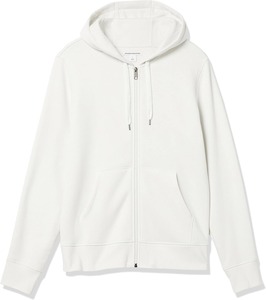 Sudadera con capucha para hombre, color blanco liso, corte regular, tejido French Terry, informal, con capucha con cordón y bolsillos, para otoño. - Product Image 5