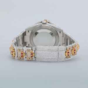 Men's Luxury Moissanite Diamond <b>Watch</b> Trendy <b>Mechanical</b> Hip Hop Design with Stainless Steel Band and Glass Dial Window - Product Image 4