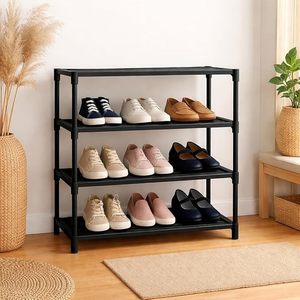 Zapatero de 4 Niveles con Estante, Zapatero Plegable para Dormitorio, Sala de Estar, Entrada, Soporte para Calzado para el Hogar, Organizador - Product Image 4