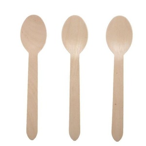 Premium Quality Birchwood <b>Disposable</b> Spoon 155mm Eco Friendly Cutlery for Ice Cream & Desserts Flatware for Yogurt and Catering - Product Image 1