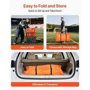 Portatile Arancione a 6 Panca pieghevole Tasche laterali borsa per il trasporto leggero per il calcio di Baseball campeggio eventi all'aperto - Product Image 4