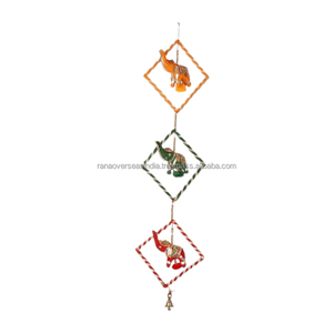 Carillon éolien décoratif en tissu de coton d'éléphant de fenêtre et de salon en gros d'usine avec cloche en métal - Product Image 2