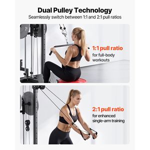 Macchina LAT Pull 3-in-1 con Cavo, per Palestra Domestica, Regolazione Altezza a 18 Livelli, Design a Parete, Attrezzatura Essenziale per il Fitness - Product Image 2