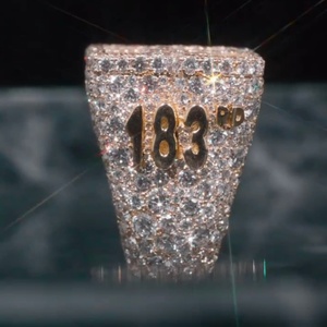 Bague Chevalière Personnalisée KB 183 Sertie de Moissanite VVS en Argent Sterling 925 pour Homme, Style Hip Hop, Bague de Présentation de Puissance - Product Image 5