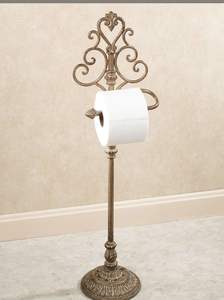 Iron Toilet Paper Holder Stand With Vertical Storage For Bathroom Tissue <b>Rolls</b> Modern Organizer Design - Product Image 6