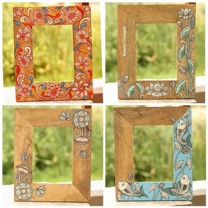 Handcrafted Wooden Photo <b>Frames</b> Set - Vintage Floral Design Wholesale - Product Image 1