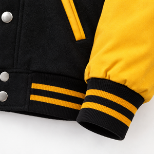 Veste universitaire en toile pour hommes et femmes, style collégial, coupe décontractée streetwear, respirante, bordures côtelées, choix de couleurs personnalisables - Product Image 5