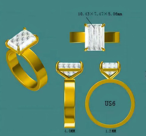 แหวนหมั้นเพชรทรงรัศมี 3.5 กะรัต ชุบทอง 18k ได้รับการรับรองจาก IGI เพชรเพาะเลี้ยงในห้องปฏิบัติการ - Product Image 1