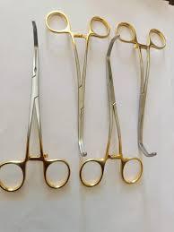 Pinces chirurgicales incurvées en acier inoxydable de qualité supérieure, manche doré, instruments de serrage hémostatique médical, 18 cm - Product Image 4