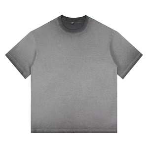 T-shirt décontracté pour homme en polyester/coton, effet délavé, avec logo personnalisé sur le devant, respirant, col rond, haute qualité, vente en gros - Product Image 4
