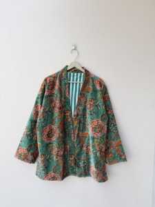 Handmade Velvet Kimono Jacket Printed <b>Women</b>’s <b>Outerwear</b> - Product Image 1