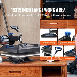 Pressa a Caldo Digitale 5-in-1 Anti-scottatura Aggiornata con Riscaldamento Rapido, Braccio Girevole e Multifunzione 15x15 - Product Image 5