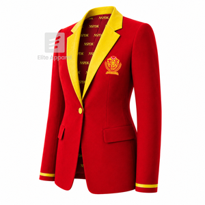Custom NSPDK sorority Blazer embroidered logo red and gold Polyester Lining with Printed <b>Repeating</b> logo for female - Product Image 2