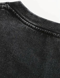 T-shirt oversize pour homme, délavé à l'acide, 100% coton, manches courtes, col rond, couleur unie, jersey tricoté, design vierge, service OEM - Product Image 5