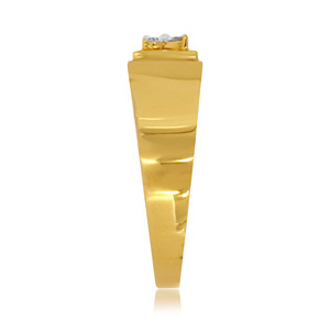 Premium Yellow Gold Square Top Diamond Floral Cluster <b>Ring</b> Round Cut 5 Stone Signet <b>Ring</b> <b>for</b> <b>Men</b> Elegant Fine Jewelry Gift - Product Image 3