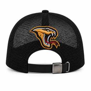 Custom Embroidered Black Mesh Trucker <b>Cap</b> with 3D 6 Panel Black Trucker <b>Hat</b> Summer Wear Trucker <b>Cap</b> for Sports and Casual Wear - Product Image 2