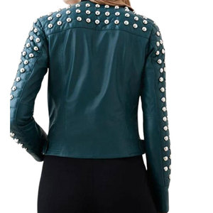 Abrigo Largo de Cuero Genuino para Mujer, Cuello Camisero, Doble Botonadura, Manga Larga, Estilo Elegante, Color Sólido, Ropa de Otoño - Product Image 2