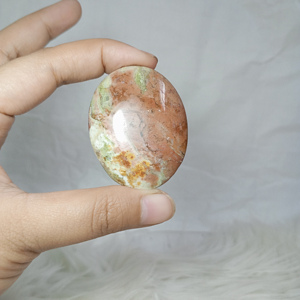 Venta al por mayor de alta calidad Natural Indonesia Rosa Unakite jaspe Palma piedra piedras preciosas artesanías curación cristal 45x35x15mm - Product Image 3