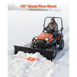 Lama Spazzaneve Universale in Acciaio da 48 Pollici per ATV, Attacco Spazzaneve Regolabile in Altezza Sinistra-Destra, Rimozione Rapida - Product Image 1