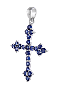 Colgante de Zafiro Azul en Plata de Ley 92.5 KLSP-50262 - Product Image 2