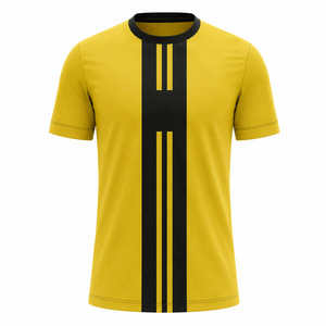 Customized <b>Elite</b> Men's Yellow Color Black Striped Moisture Wicking 100% Polyester Handball Match Uniform Custom Logo Athletic - Product Image 5